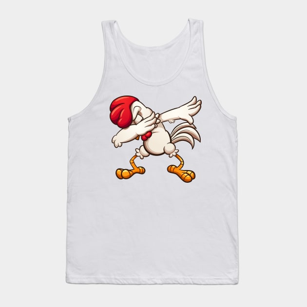 Dabbing cartoon chicken Tank Top by memoangeles